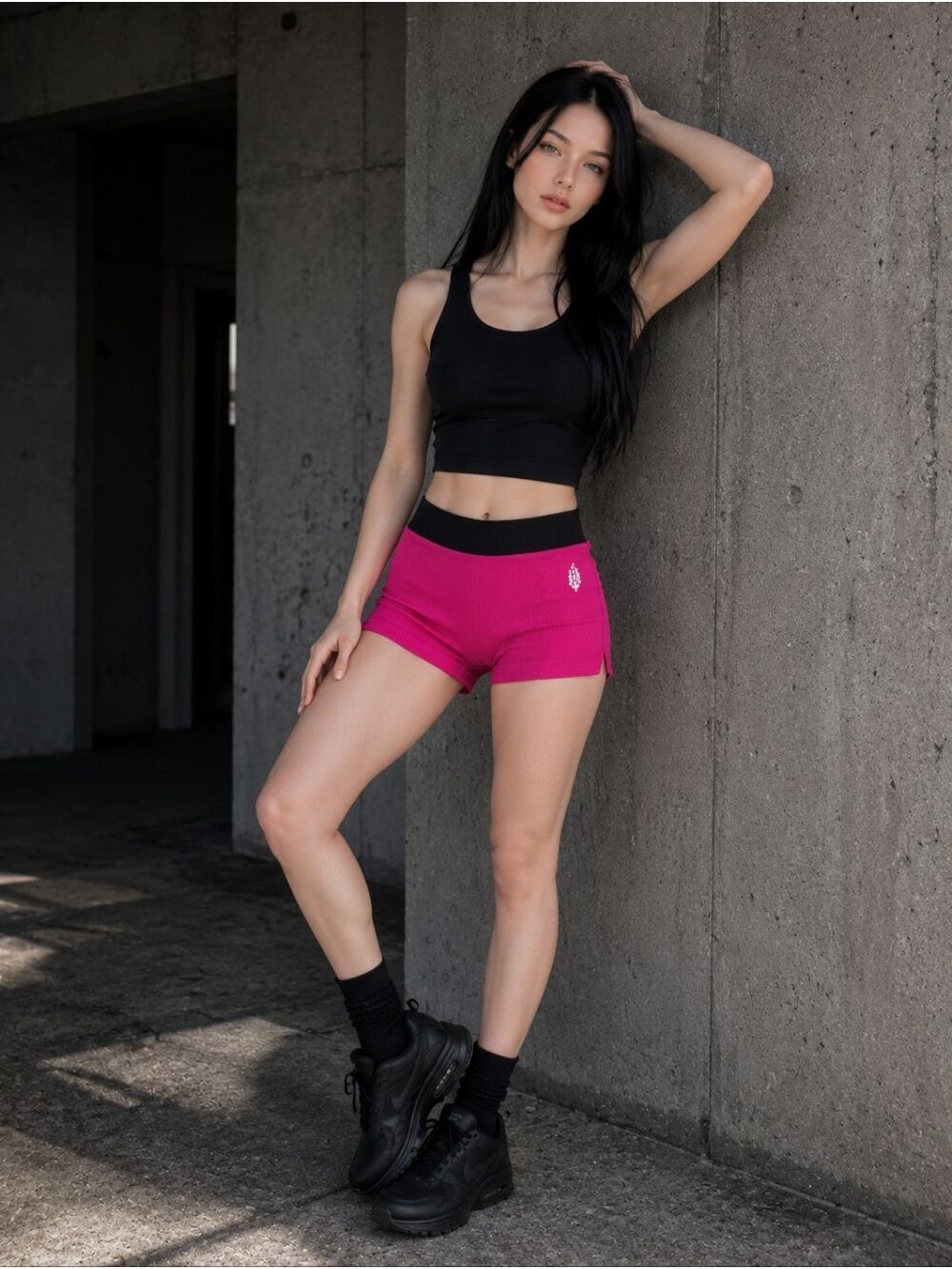 FP Movement Free People Prajna Seamless Shorts Medium Malibu Pink Ribbed Yoga CC - Picture 2 of 6